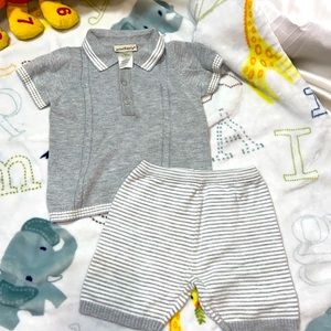 MiniBasix Full Knit Shorts & Polo Shirt Set, 9m